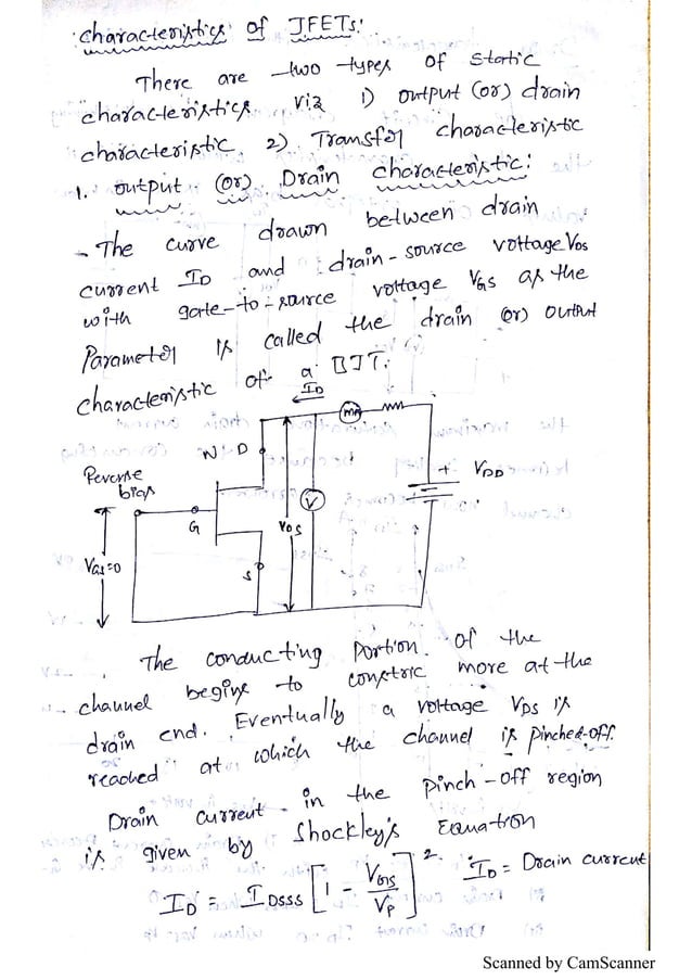 Electronic devices and circuits JFET notes prepared by S S Kiran PDF