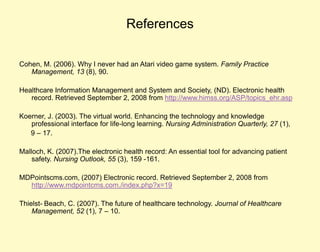 Electronic Health Record Tesc 2008 Egenton