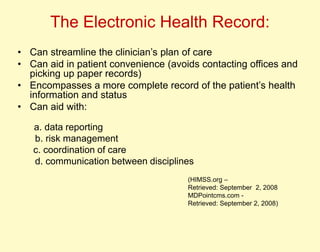 Electronic Health Record Tesc 2008 Egenton