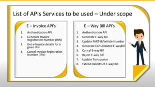 Bill Api e-Invoice System and e-Way Bill | PDF