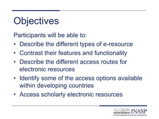 Electronic library and information resources | PPT
