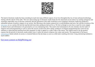 Electronic Mass Media | PPT