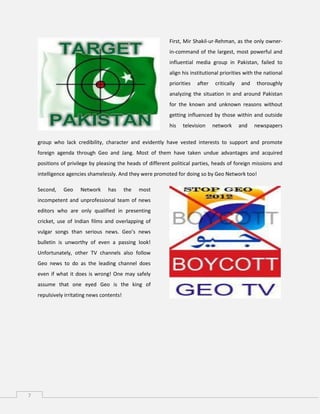 Electronic media #39 s performance in pakistan and geo network as stand Electronic media #39 s performance in pakistan and geo network as stand