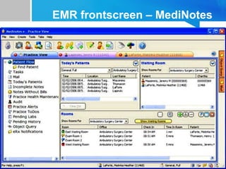 EMR frontscreen – MediNotes
 