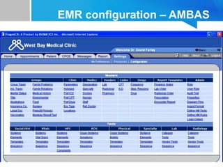 EMR configuration – AMBAS
 