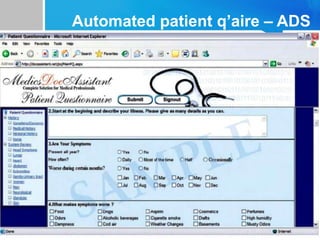 Automated patient q’aire – ADS
 