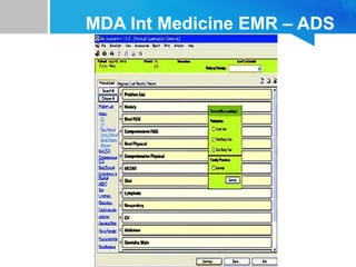 MDA Int Medicine EMR – ADS
 