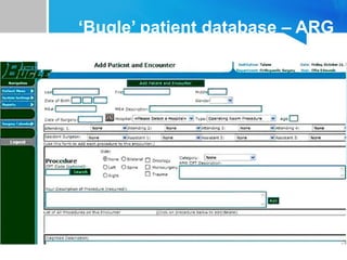 ‘Bugle’ patient database – ARG
 