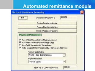 Automated remittance module
 