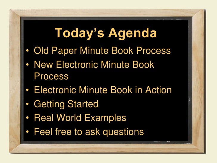 Electronic Minute Books