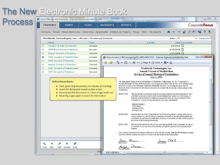 Electronic Minute Books