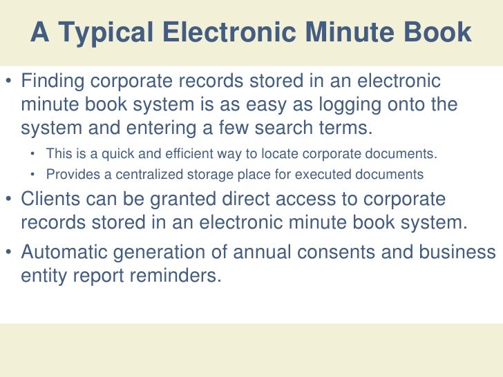 corporate minute book