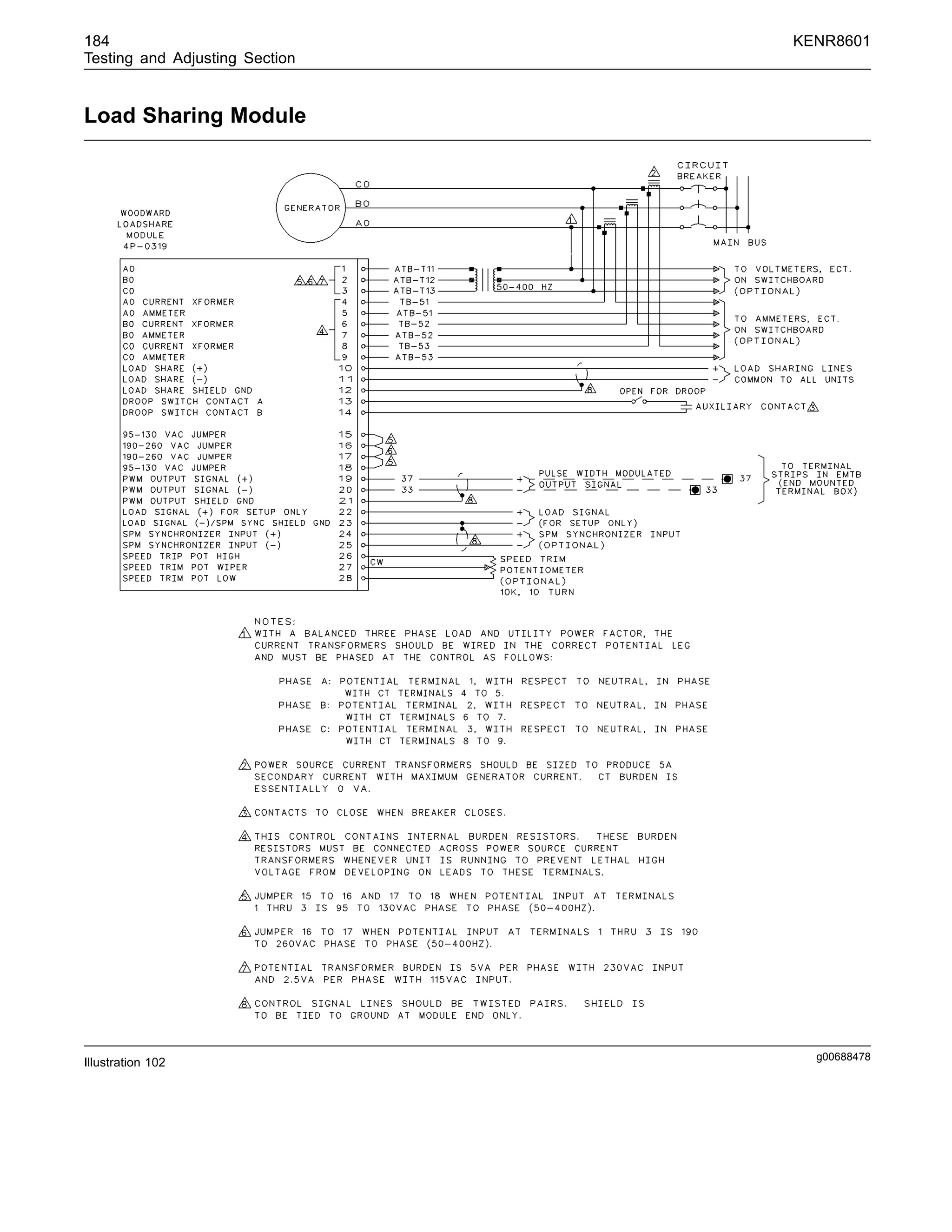 184 KENR8601
Testing and Adjusting Section
Load Sharing Module
g00688478
Illustration 102
 