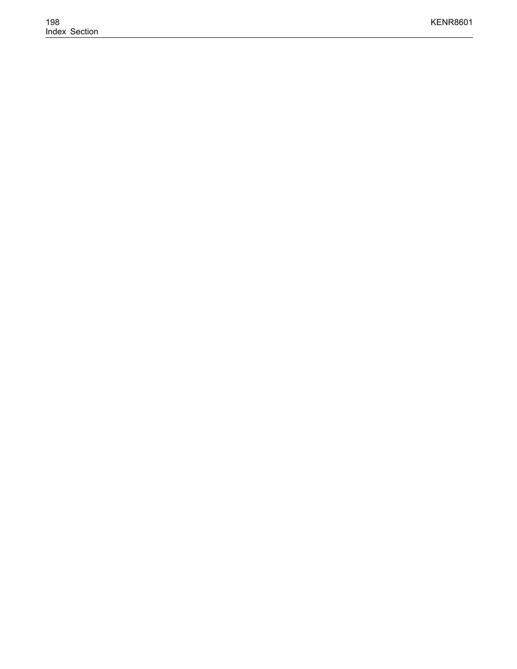 198 KENR8601
Index Section
 
