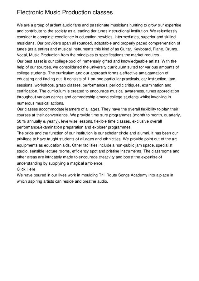 Electronic Music Production classes