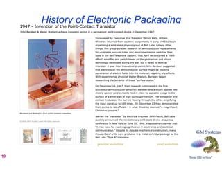 History of Electronic Packaging




10
 
