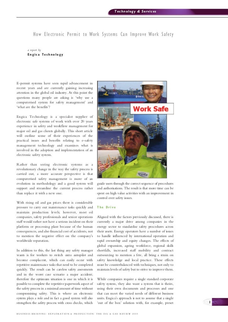 Electronic permit to work