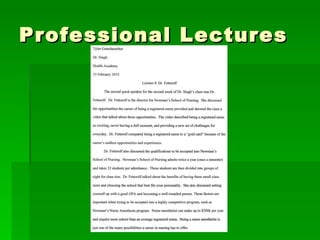 Professional Lectures 