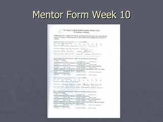 Mentor Form Week 10 