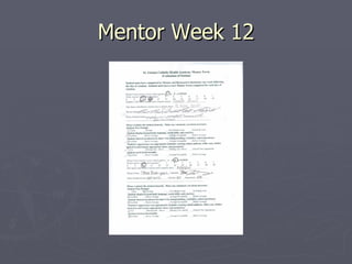 Mentor Week 12 