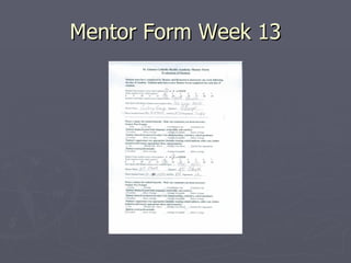Mentor Form Week 13 