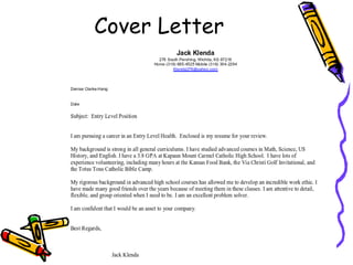 Cover Letter 
