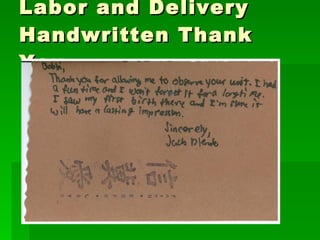 Labor and Delivery Handwritten Thank You 