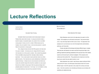 Lecture Reflections 