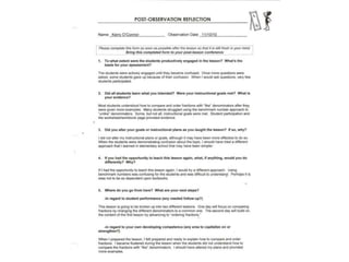Reflection: Creating a positive and supportive classroom environment is an important part of classroom management.  When both the teacher and the students possess these qualities, the classroom environment becomes an easier place in which to teach and learn.  I strongly demonstrated these qualities the first day I stepped into the classroom.  The challenge is teaching the students to understand and demonstrate the qualities on their own.Ethics and Values