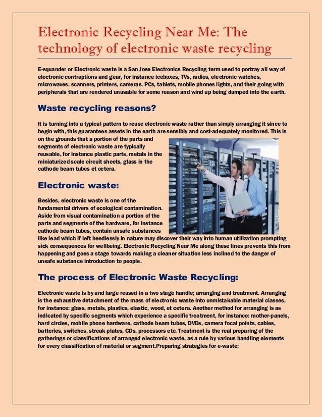 Electronic recycling near me the technology of electronic waste recyc…