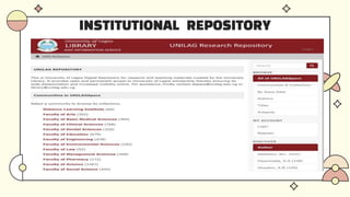 INSTITUTIONAL REPOSITORY
Discovery Service for Single Search
 