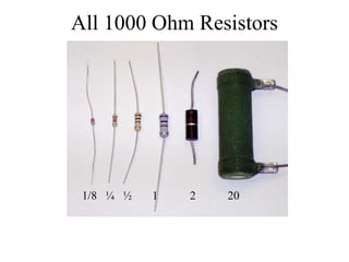 All 1000 Ohm Resistors
1/8 ¼ ½ 1 2 20
 
