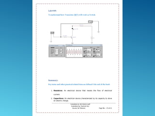 Electronics-I Practical Lab Work