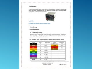 Electronics-I Practical Lab Work