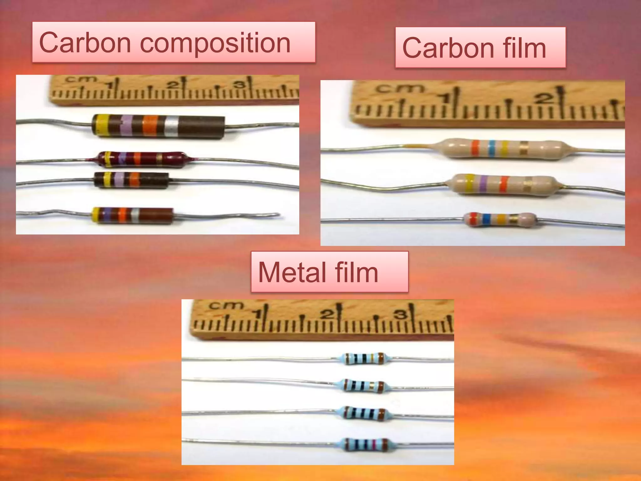Carbon composition          Carbon film




               Metal film
 