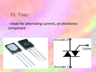 10. Triac
- triode for alternating current), an electronics
component
 