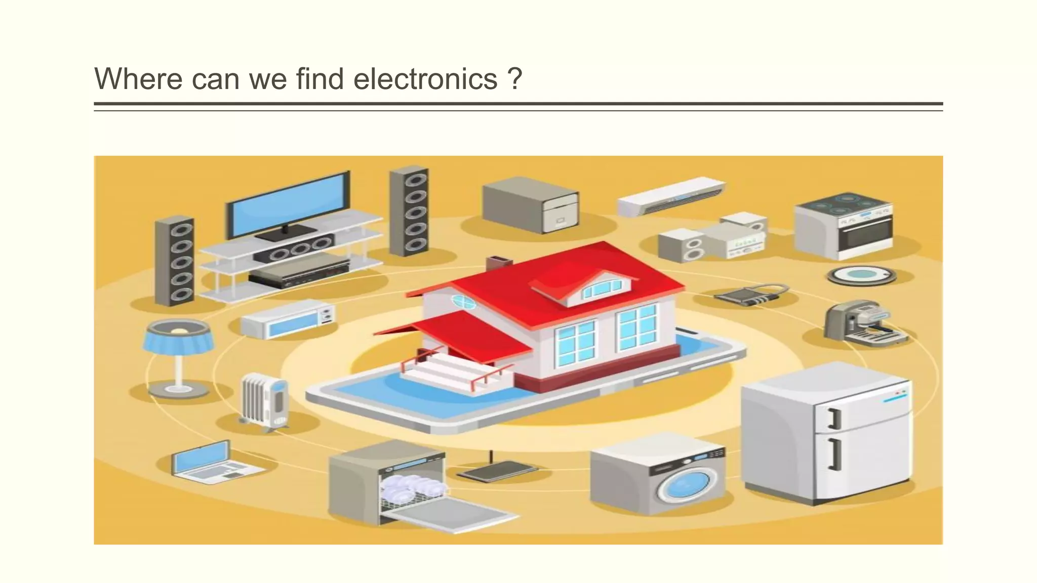 Where can we find electronics ?
 