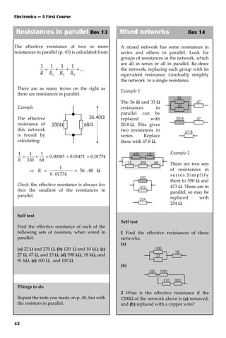The Test Rrrr Electronics a first course | PDF