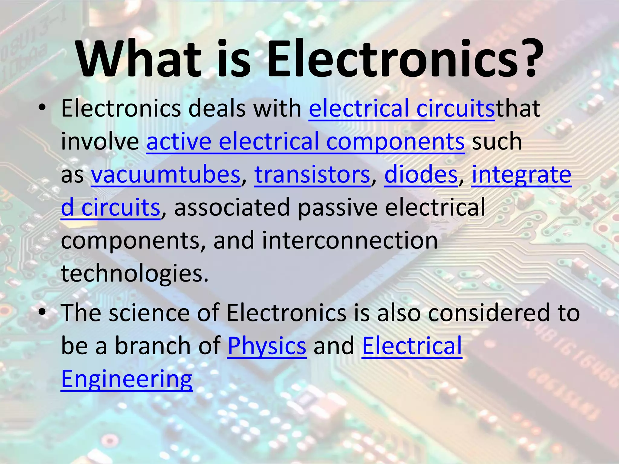 Electronics Introduction | PPTX