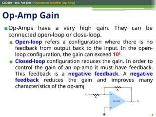 Open Loop Configration ElectronicsComponent_Lecture_6 operational amplifier | PPTX