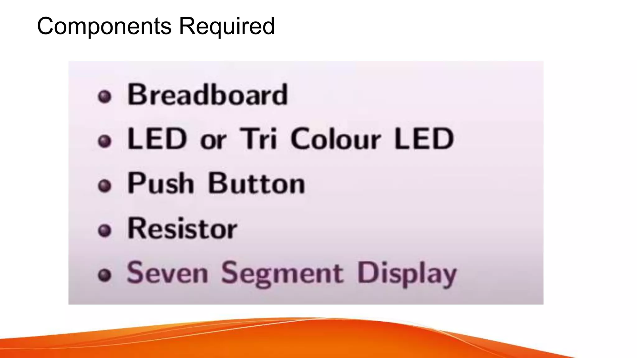 Components Required
 