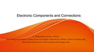 Electronic Components and Connections
G. Mahalakshmi Malini, AP/ECE
Avinashilingam Institute for Home Science and Higher Education for Women, School of Engineering
Department of Electronics and Communication Engineering
 