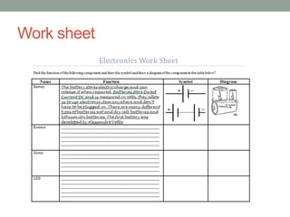 Work sheet
 