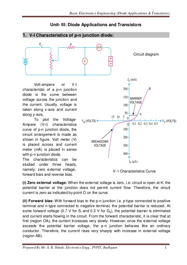Diode Applications & Transistor Basics