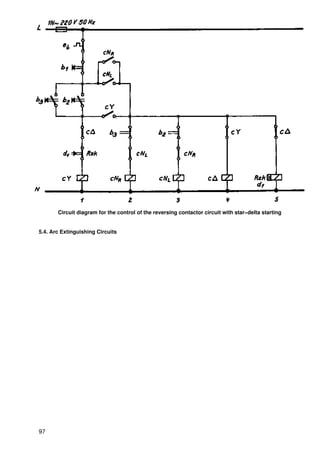 Circuit diagram for the control of the reversing contactor circuit with star−delta starting


5.4. Arc Extinguishing Circuits




97
 