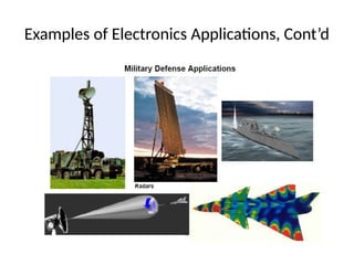 Examples of Electronics Applications, Cont’d
 