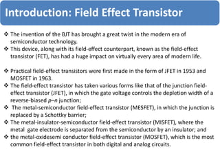 Comprehensive Lecture on Field Effect Transistors (FET) and Their ...