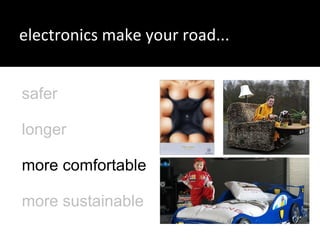 safer longer more comfortable more sustainable electronics make your road... 