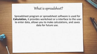 Electronic spreadsheet | PPTX