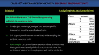 Electronic Spreadsheet for class-xii cbse | PPTX